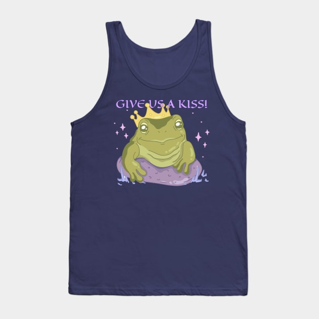 “Give Us A Kiss” Chill Frog Prince Tank Top by Tickle Shark Designs